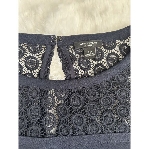 Ann Taylor Petite Navy Dress Size 4P - Picture 5 of 7